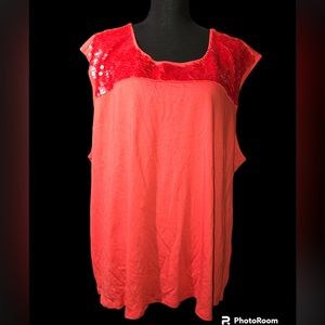 NWOT Dana Buchman Women's Blue Sleeveless Stretch Plus Size Blouse Sz 3X